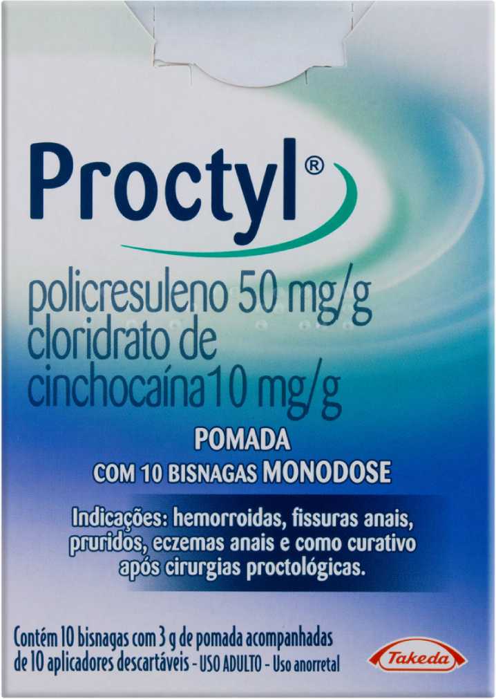 Proctyl Pomada 3g 10 Bisnaga + 10 Aplicadores