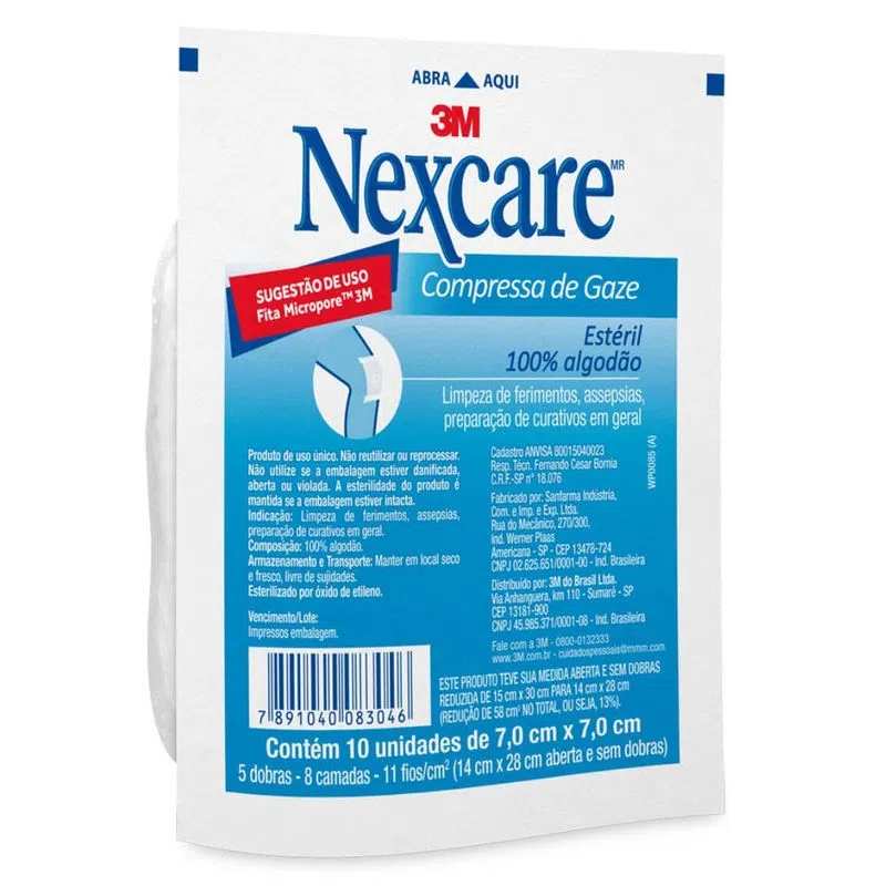 Compressa Gaze Nexcare 10 Unidades