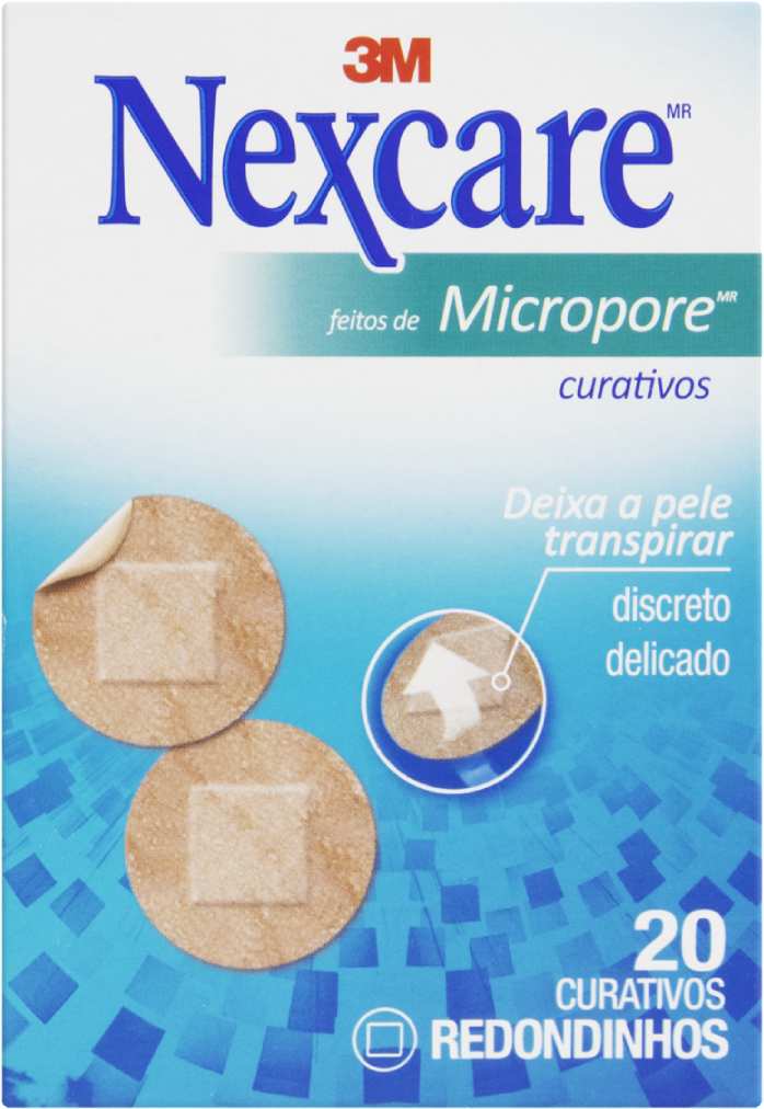 Curativo Nexcare Micropore Redondo 20 Unidades