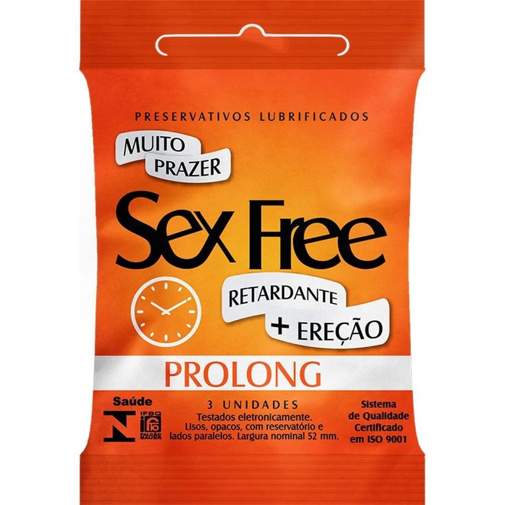 Preservativo Sex Free Prolong 3 Unidades
