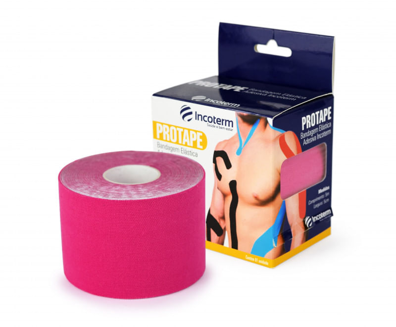 Protape Bandagem Elástica Adesiva Rosa-Incoterm