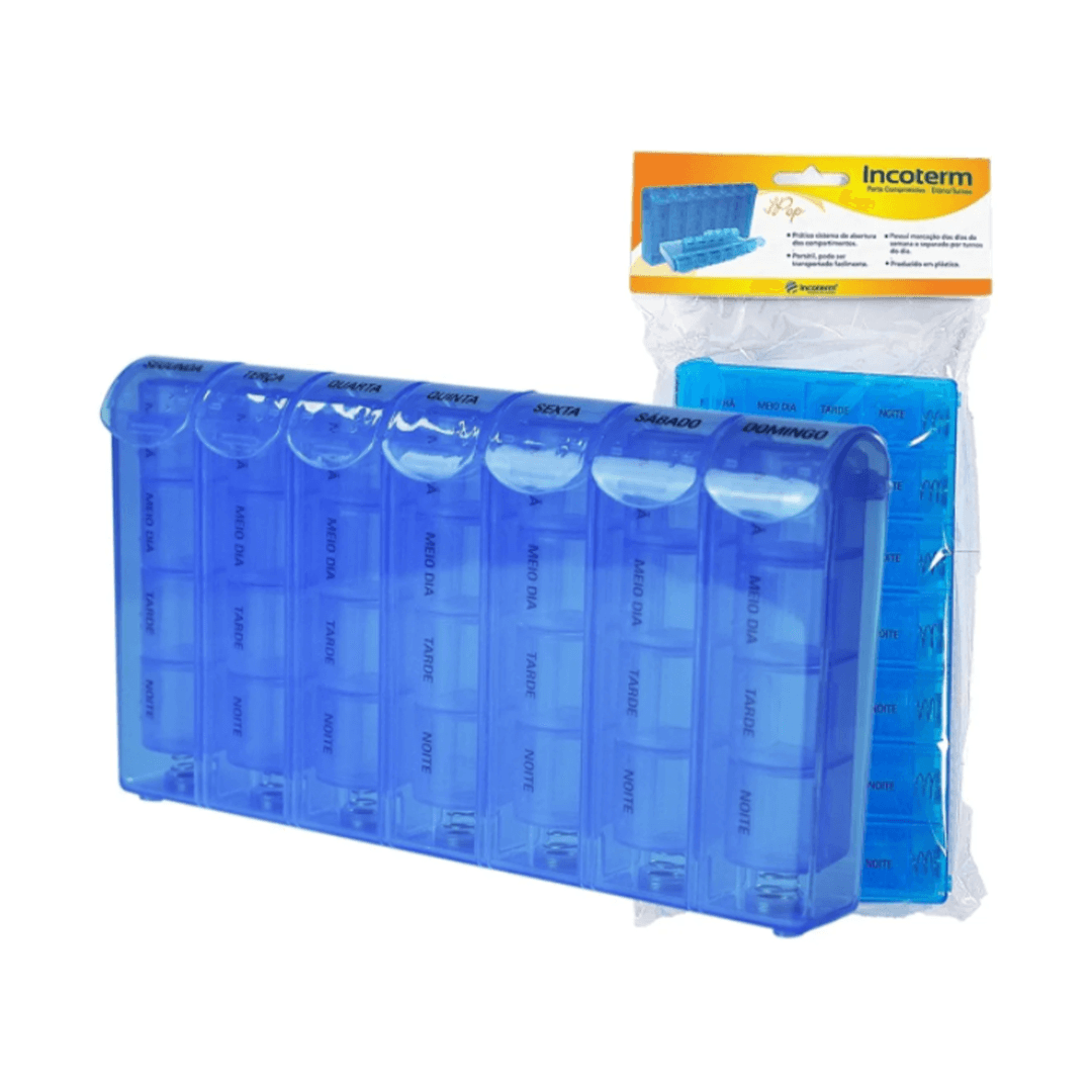 Porta Comprimidos Turno Azul-Incoterm