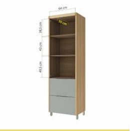 PANELEIRO-2-PORTAS-2-GAVETAS-MARQUESA-70CM-NATURE-E-VERDE