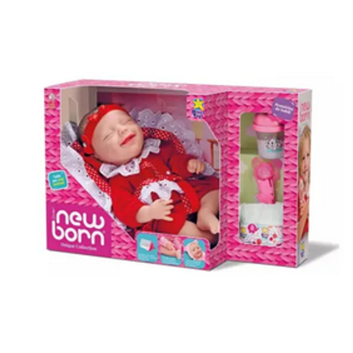 Boneca-Diver-Beb--Newborn-Collection-Chupeta-E-Macac-o---Divertoys-0