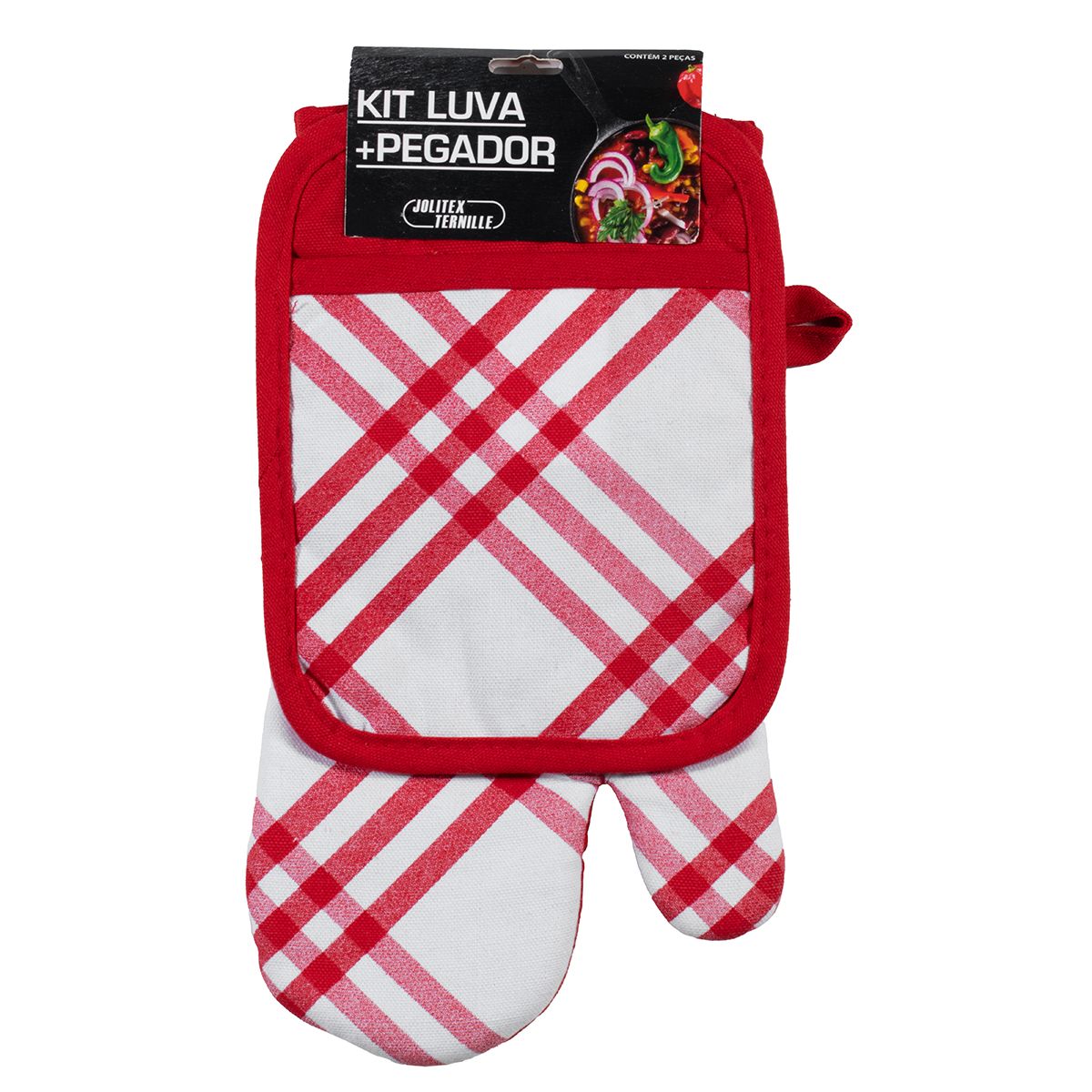 Kit-Luva-18cmx33cm---Pegador-18cmx23cm-Estampado-Xadrez-Vermelho---Jolitex-0