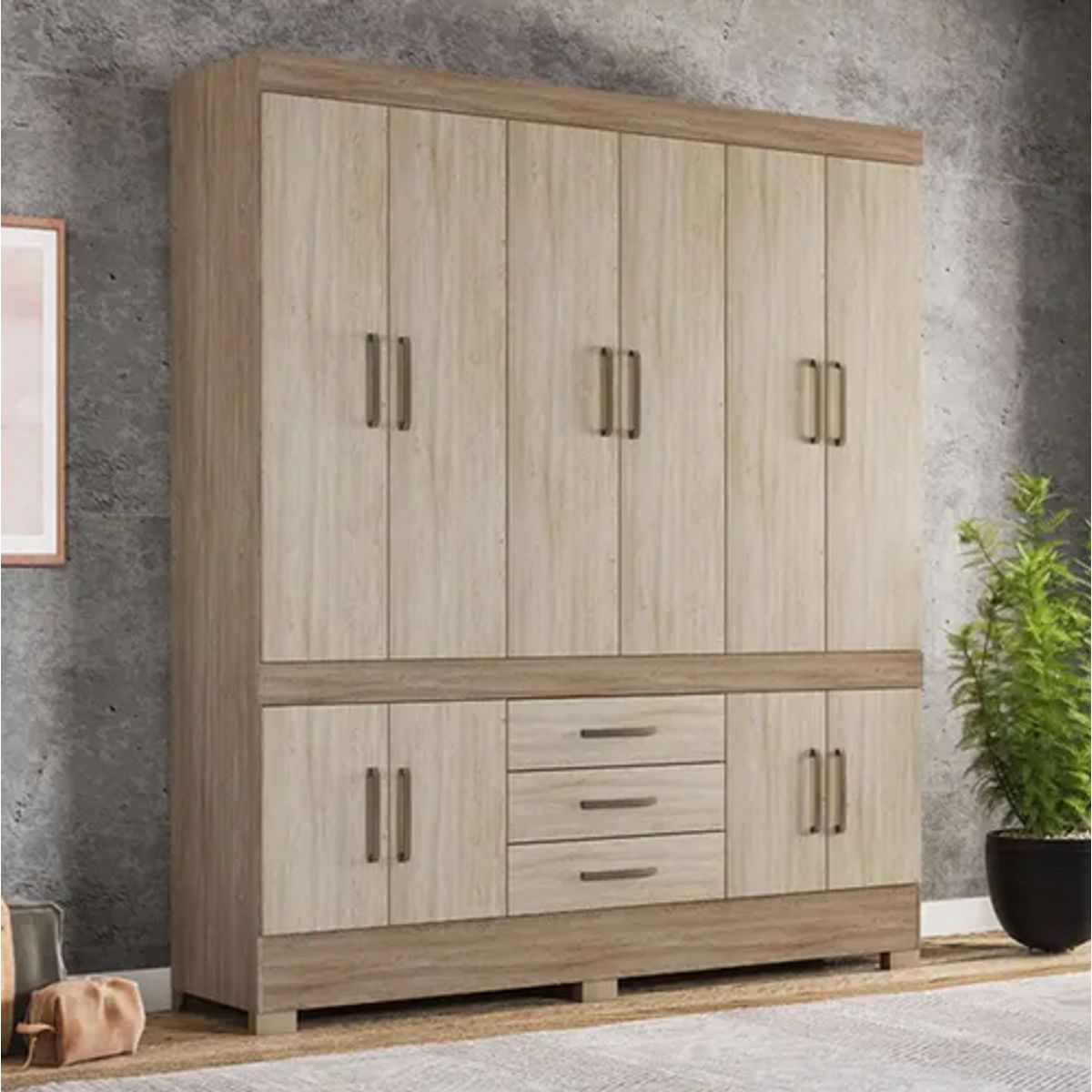 Guarda-Roupa-Casal-Murano-10-Portas-Nogal-Vanilla-Touch---Dem-bile-3