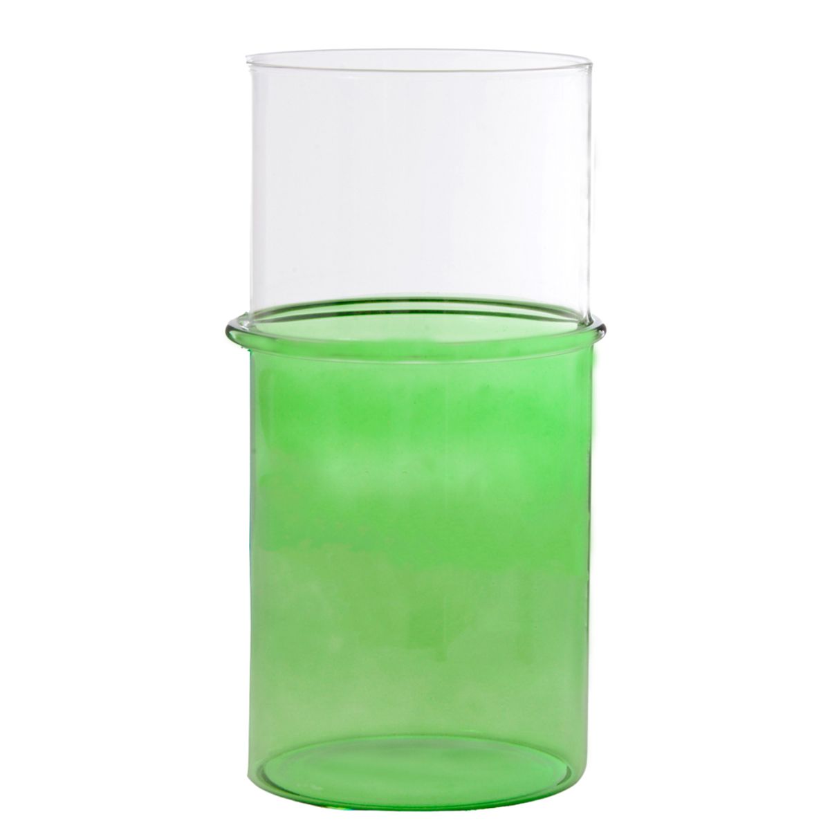 Vaso-Dual-Color-Clear-Verde-13x25x13cm-Vidro---Mai-Home-0