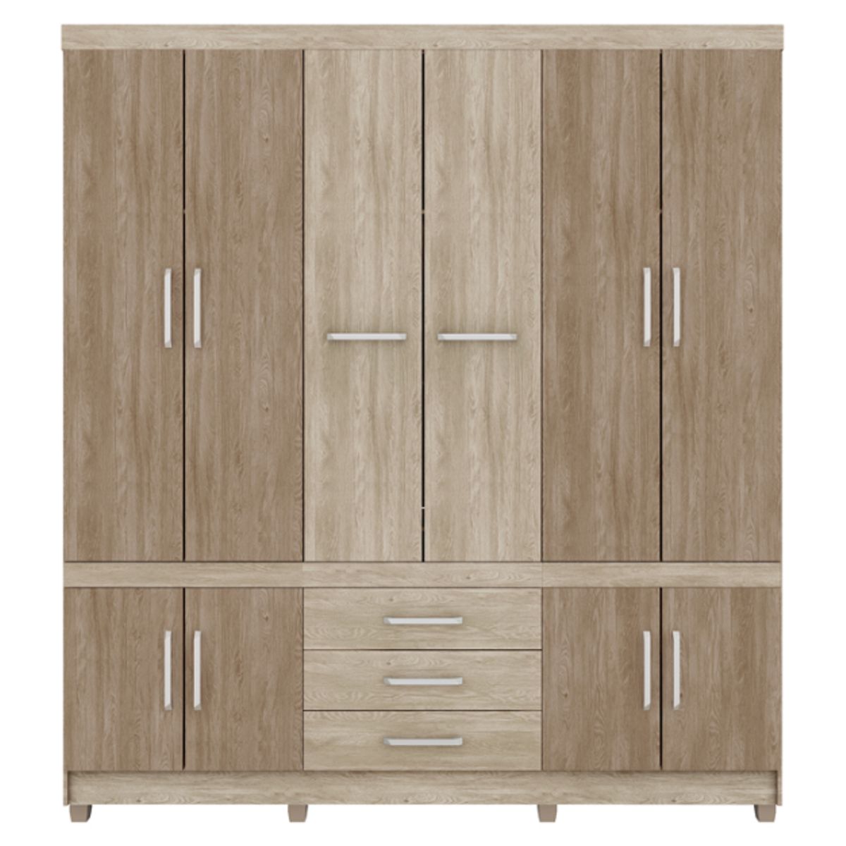 Guarda-Roupa-Casal-Murano-10-Portas-Nogal-Vanilla-Touch---Dem-bile-0