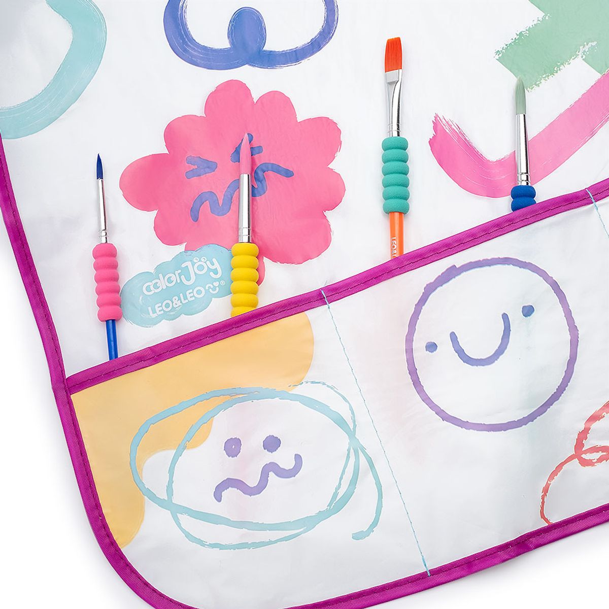 Avental-Infantil-Com-Bolso-E-Manga-Comprida-Colorjoy---Blister-Com-1-Unidade---Leo-Leo-2