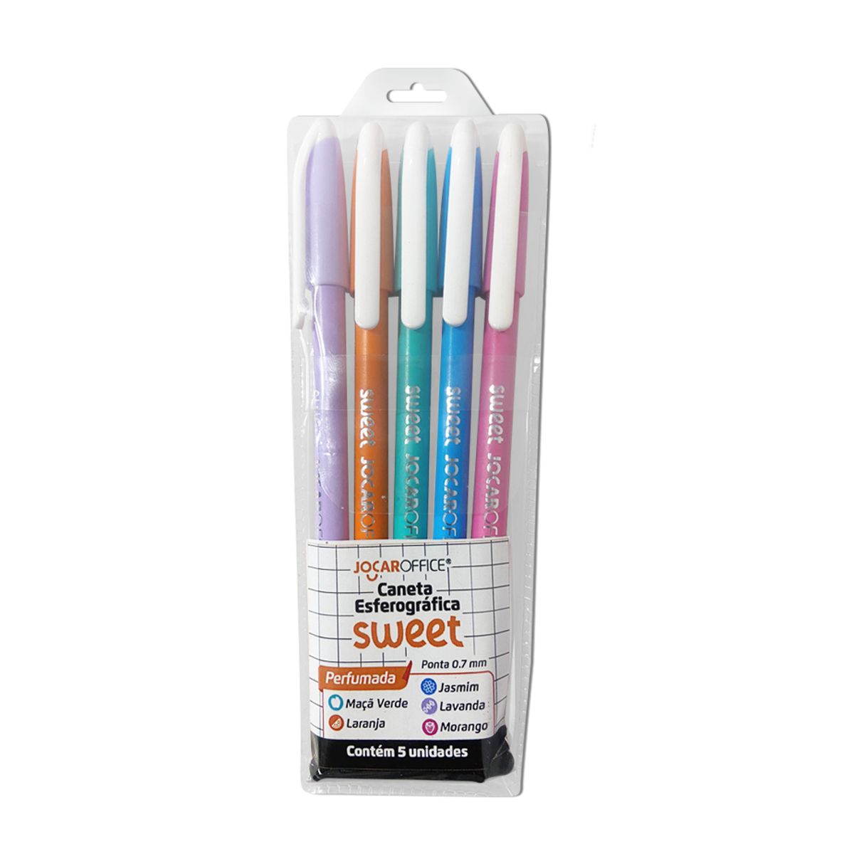 Caneta-Esferografica-Perfumada-Sweet-Ponta-0-7---Estojo-Com-5-Unidades---Jocar-Office-1