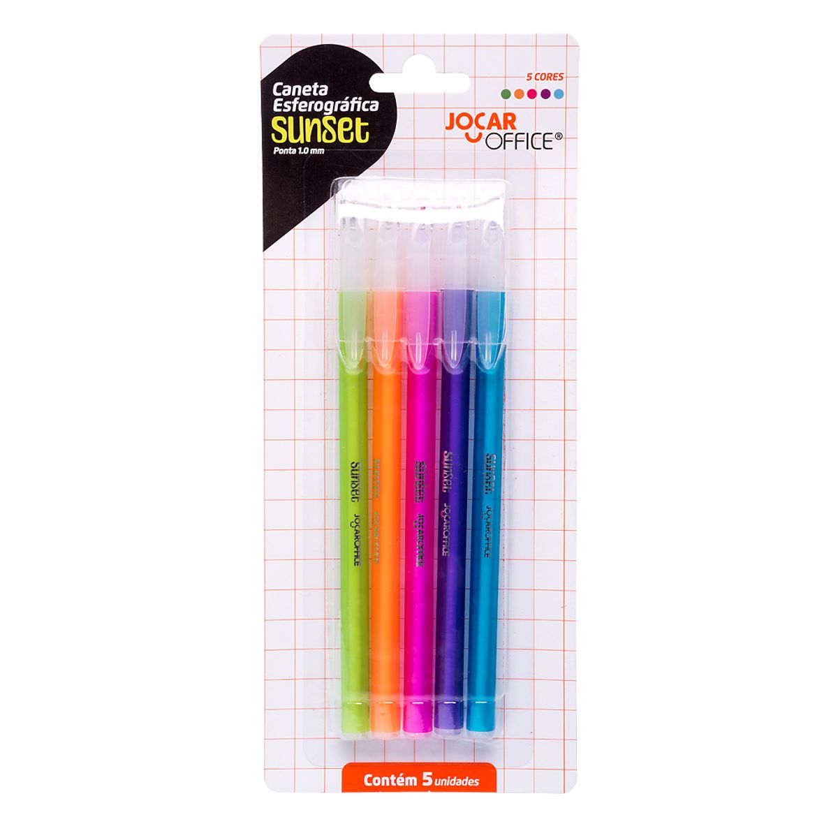 Caneta-Esferografica-Sunset-1-0---Blister-Com-5-Unidades---Jocar-Office-0