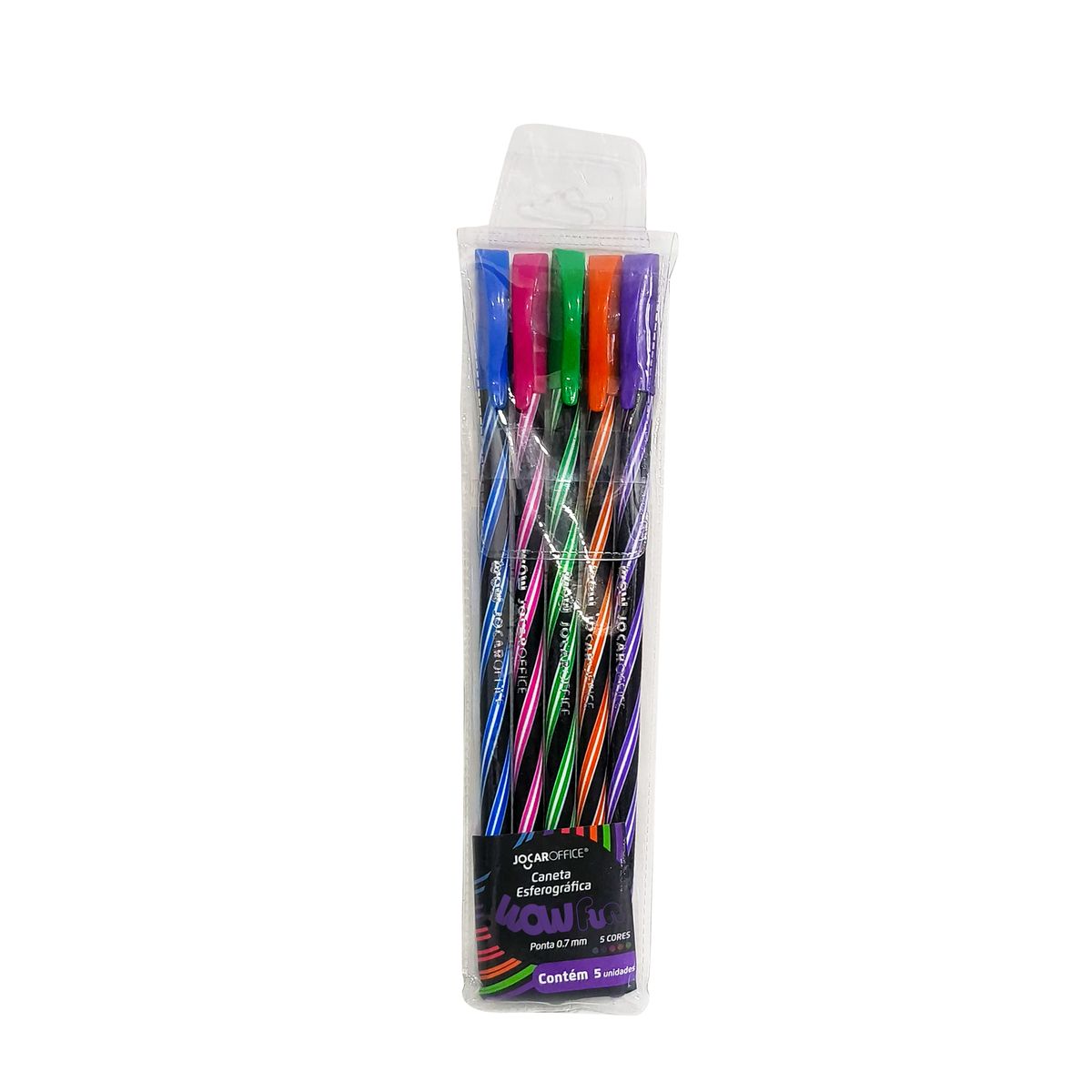 Caneta-Esferografica-Wow-0-7-Colorida-Preto---Estojo-Com-5-Unidades---Jocar-Office-0