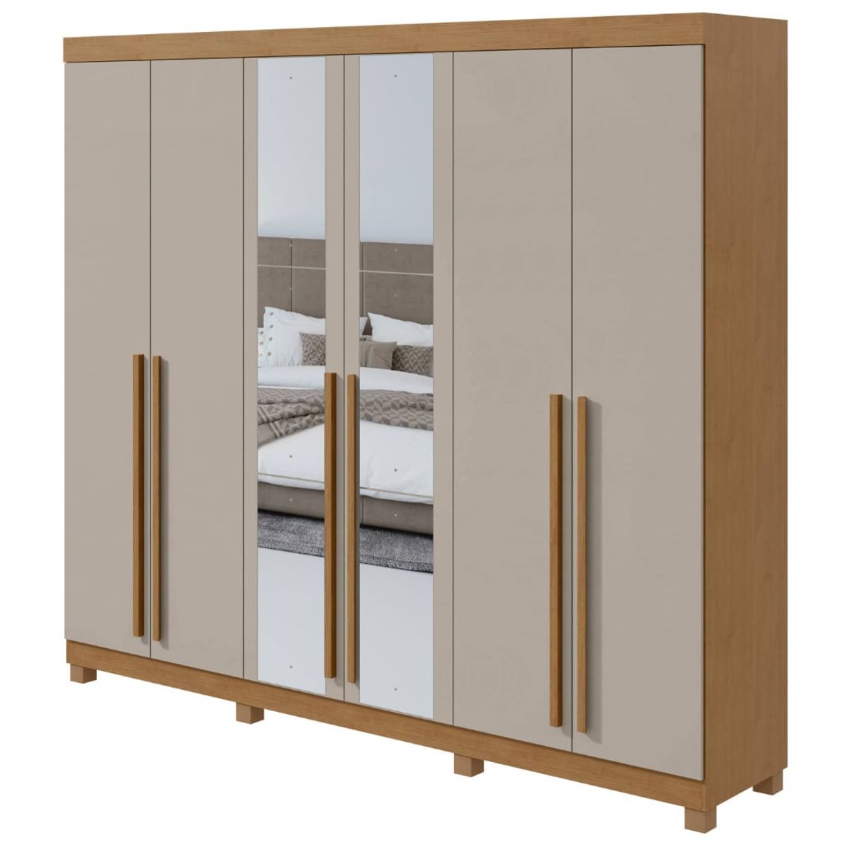 Guarda-Roupa-Bertha-6-Portas-Com-Espelho-E-Pes-Amendoa-Clean-E-Off-White---Lopas-0