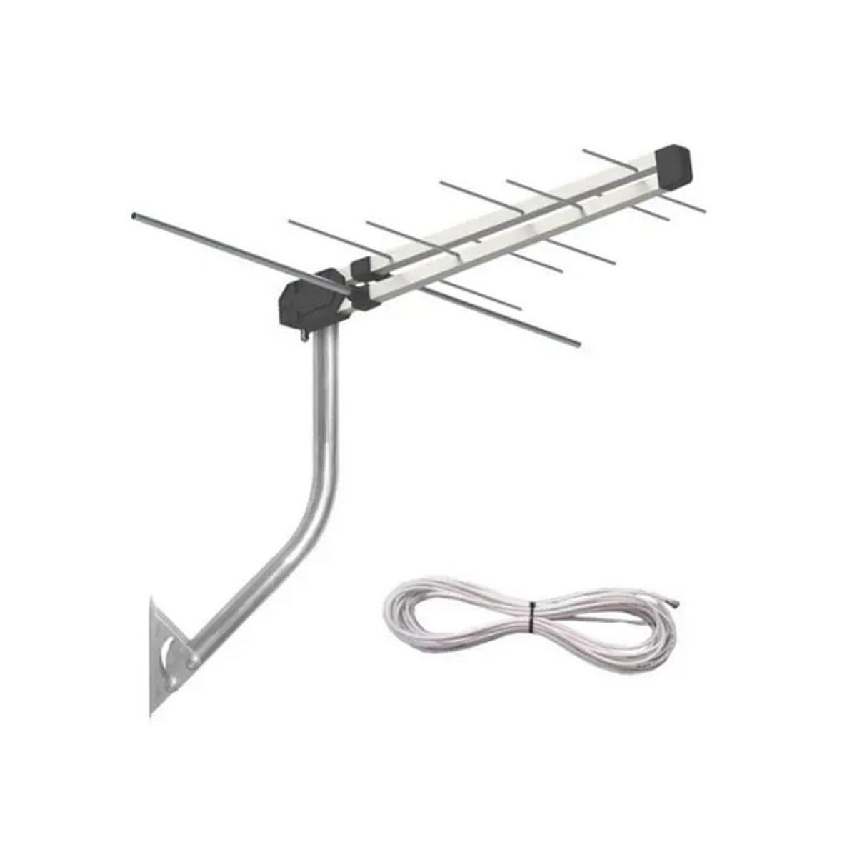 KIT-ANTENA--VHF-UHF-DISTRIBUICAO--ABS-preto---Mastro---Cabo-de-12m--0