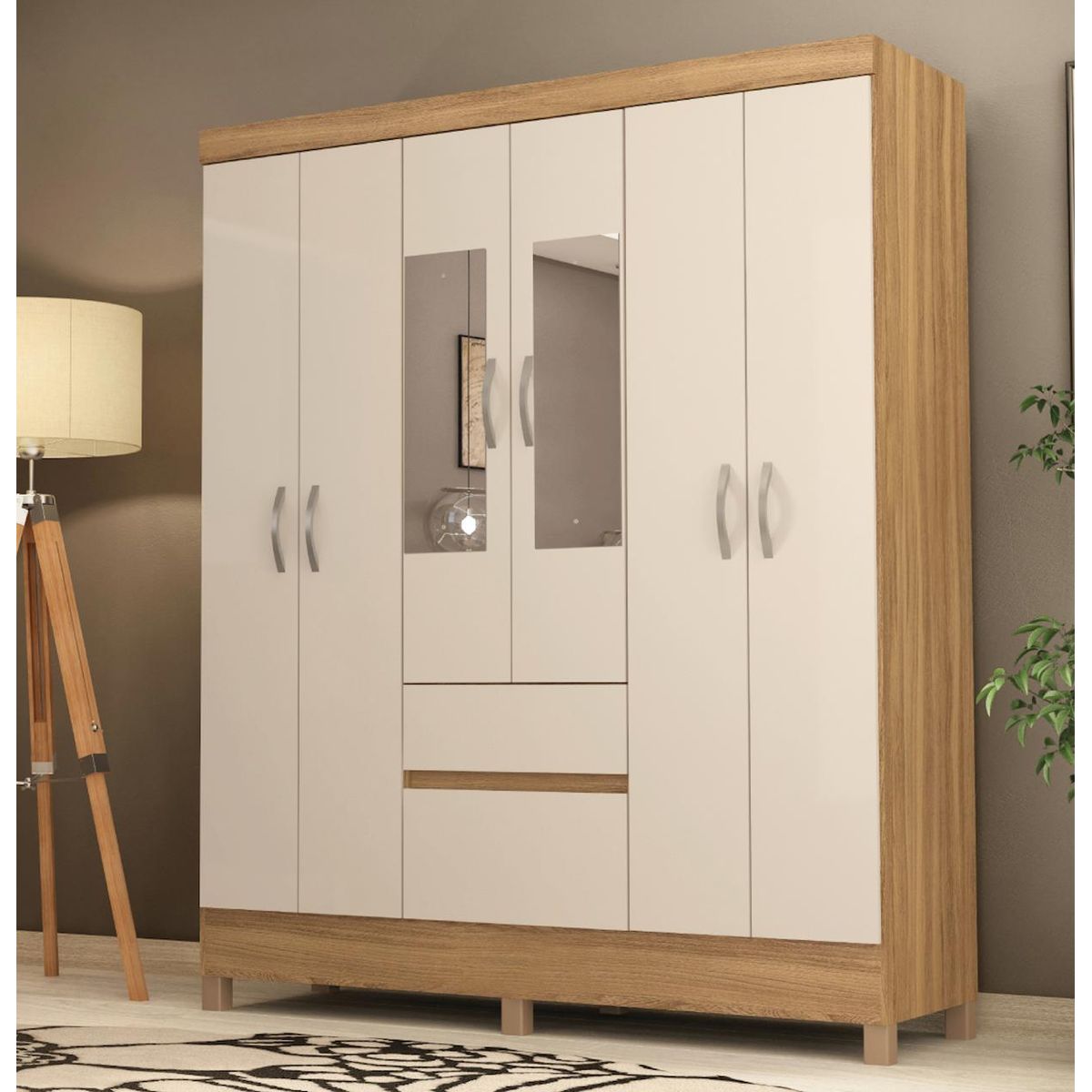 Guarda-Roupa-Flash-Ii-6-Portas-Com-Espelho-Am-ndola-Off-White---Dem-bile-2