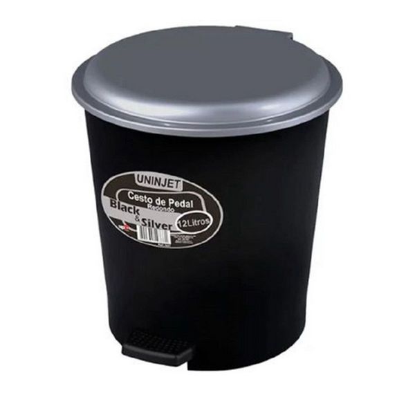Cesto-De-Pedal-Redondo-12-Litros-Liso-Pp-Pra---Uninjet-0