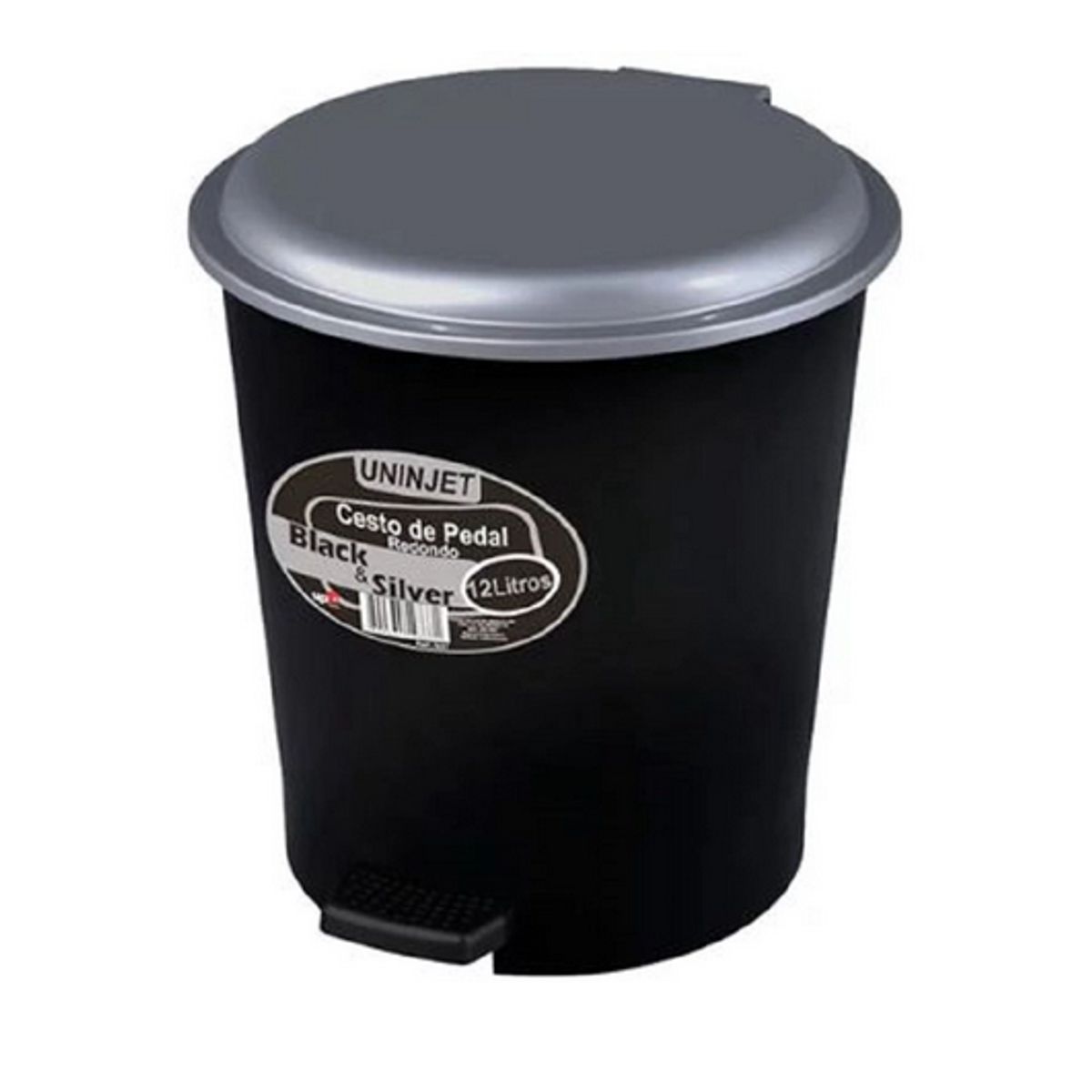 Cesto-De-Pedal-Redondo-12-Litros-Liso-Pp-Pra---Uninjet-0