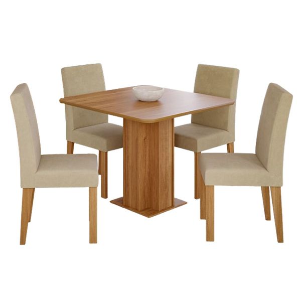 Conjunto-Mesa-Leticia-95x95cm-Com-4-Cadeiras-Maia-Cinamomo-Sued-Marfim---Cimol-0
