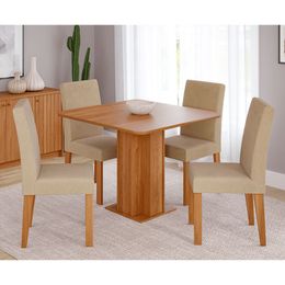 Conjunto-Mesa-Leticia-95x95cm-Com-4-Cadeiras-Maia-Cinamomo-Sued-Marfim---Cimol-1