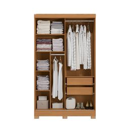 Guarda-Roupa-Cnow-Cb01r588-2-Portas-Slide-2-Gavetas-Com-Espelho-E-Pes-Canela-E-Off-White---Kappesberg-1
