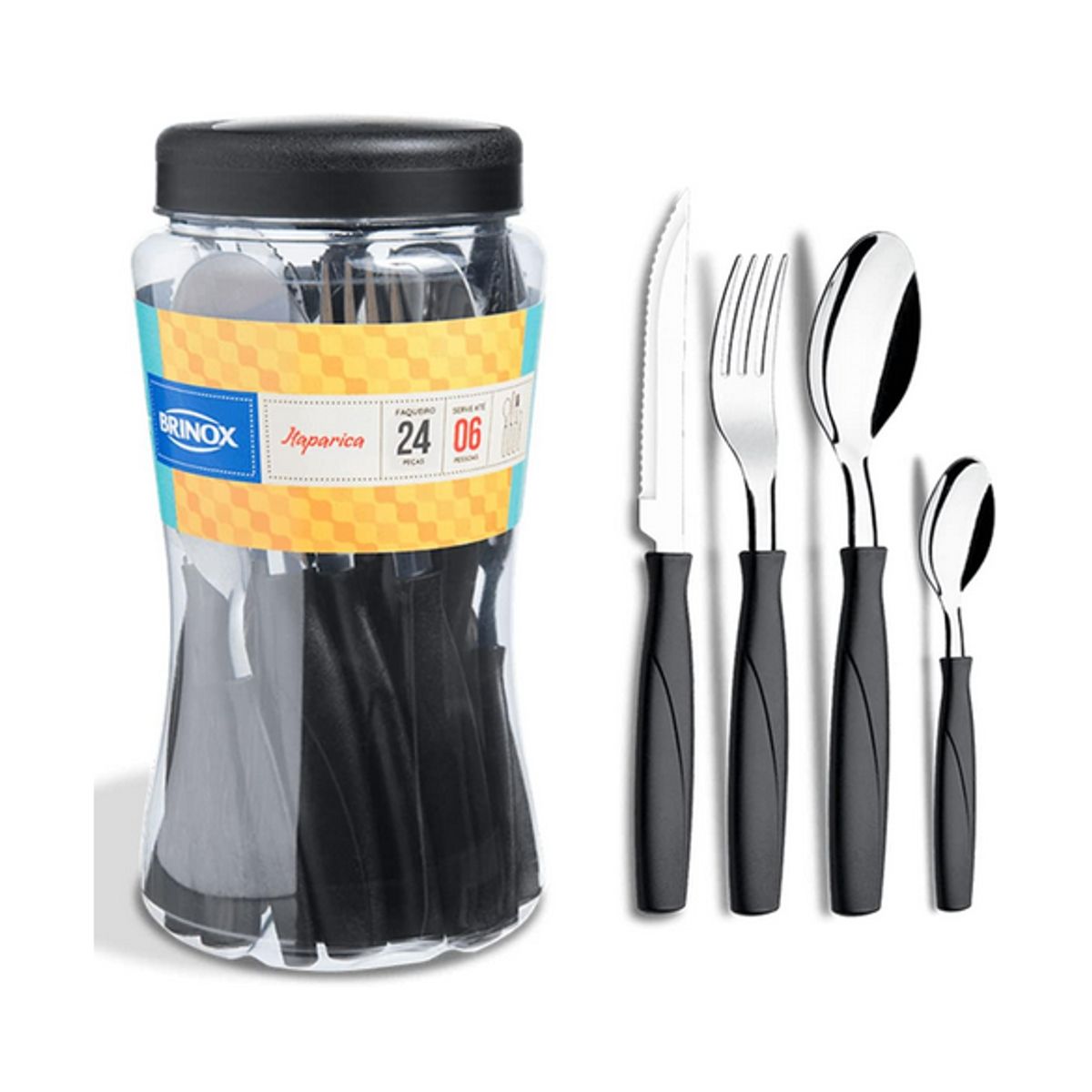 Faqueiro-Itaparica-24pcs-Preto---Brinox-0
