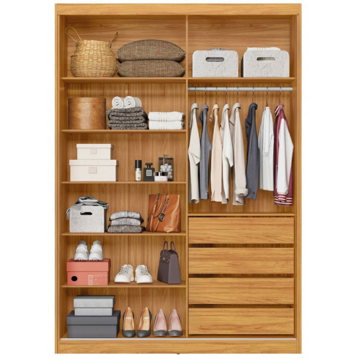 Guarda-Roupa-Casal-Riva-2-Portas-4-Gavetas-Com-Espelho-E-P-s-Cinamomo-Off-White-100--Mdf---Dem-bilef-White-100--Mdf---Dem-bile-1