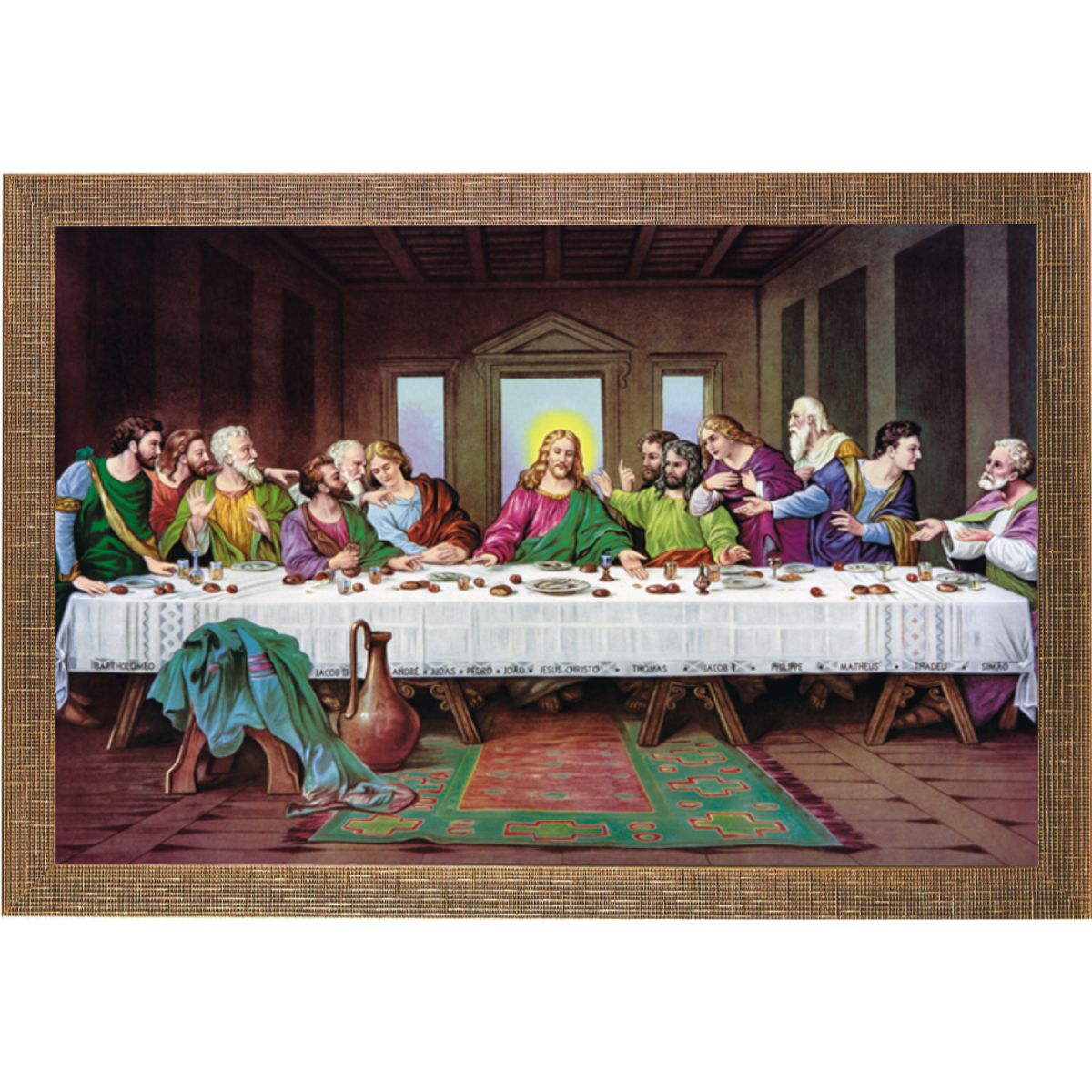 Quadro-60x90-Com-Moldura-Larga-Santa-Ceia---Marrom-Ref-444-4321---Art-Frame-0