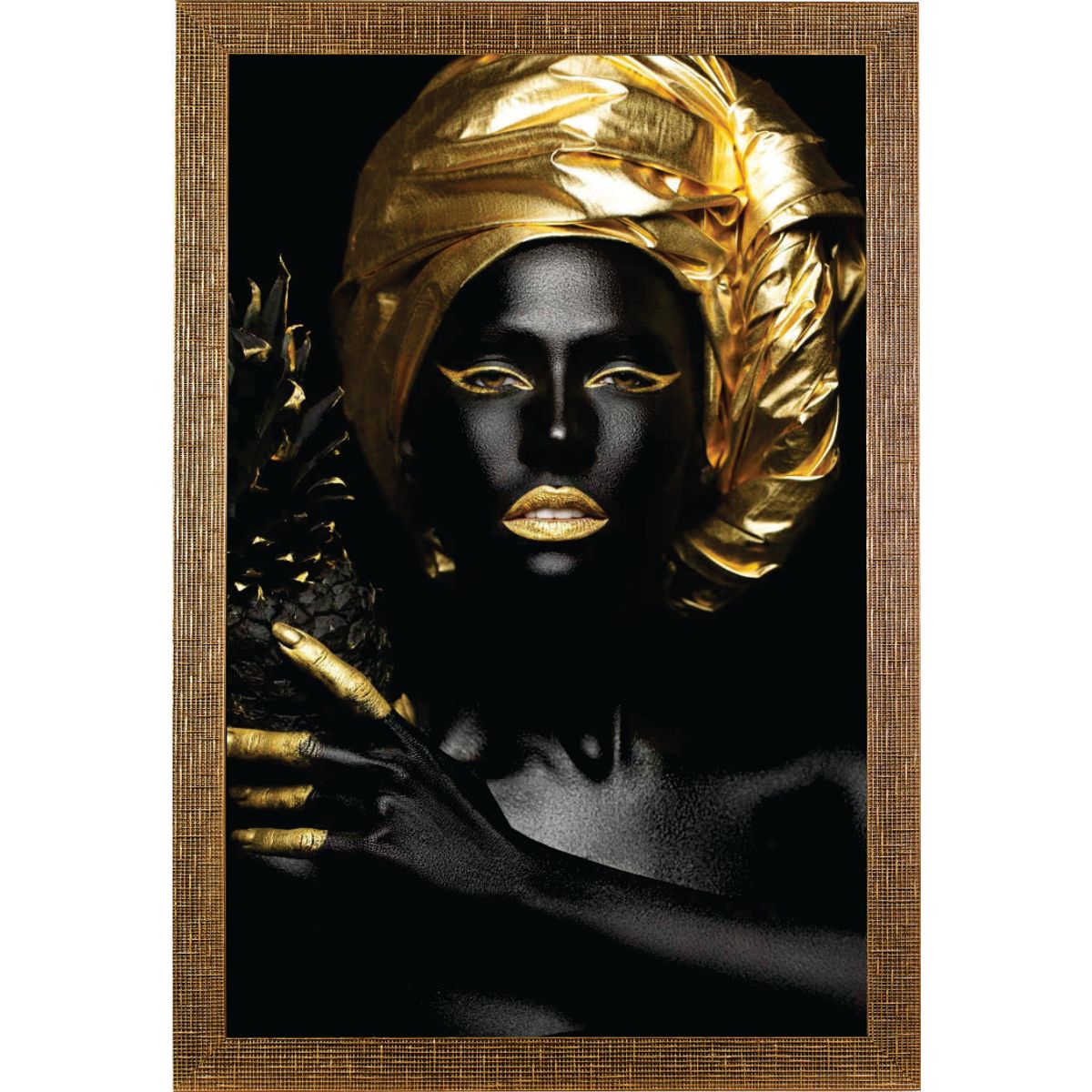 Quadro-60x90-Com-Moldura-Larga-Mulher-Len-o-Dourado---Preto-Ref-444-110---Art-Frame-0