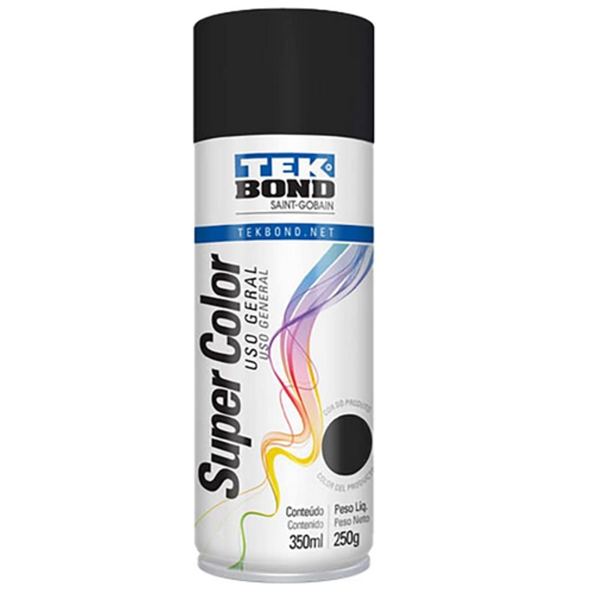 Tinta-Aerossol-Preto-Fosco-Uso-Geral-350ml-250g---Tekbond--0