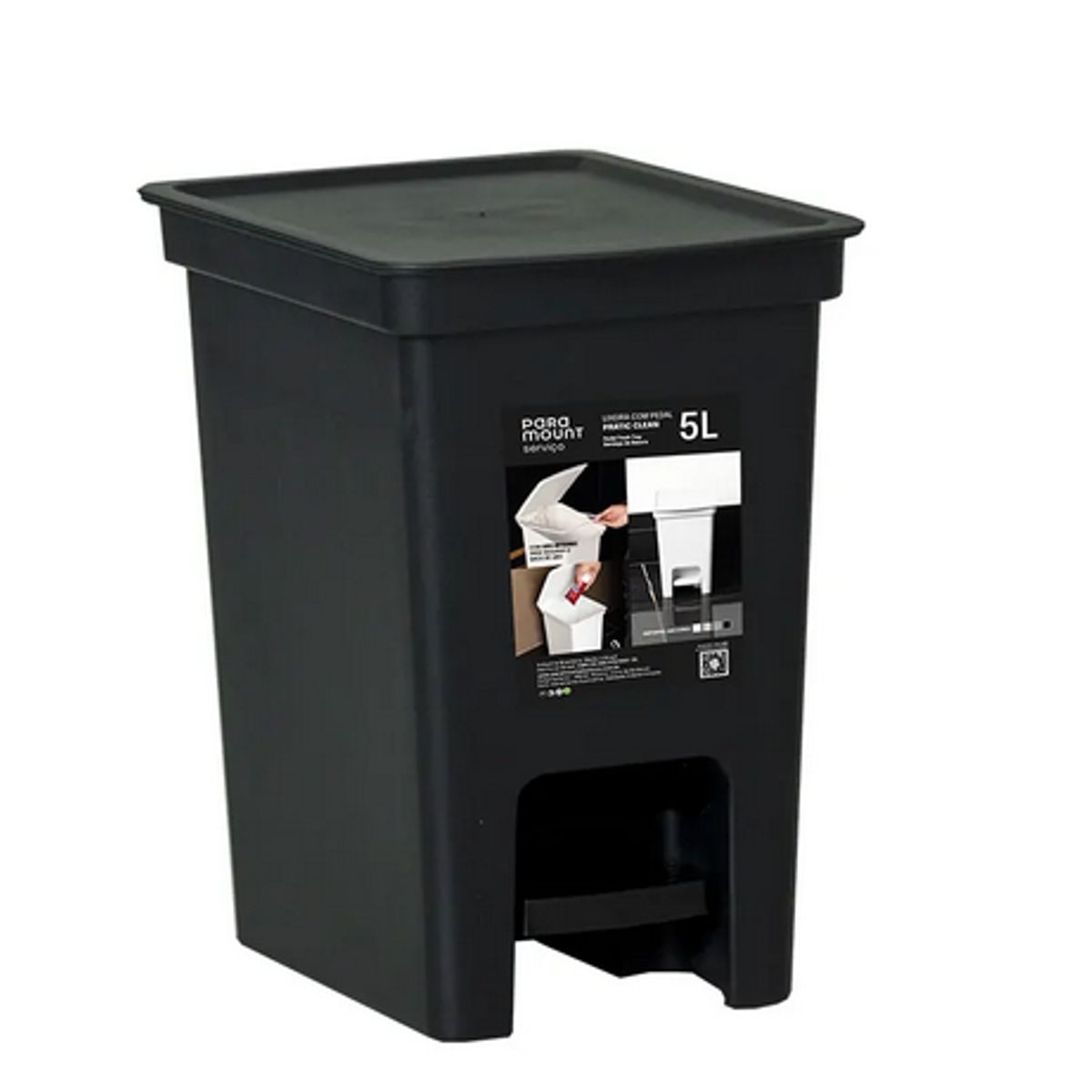 Lixeira-Com-Pedal--Fly-5-Litros-Preto---Paramout-0