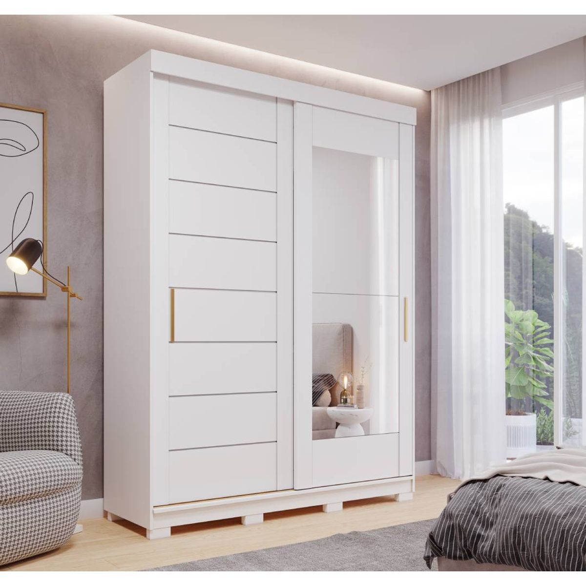 Guarda-Roupa-Liz-2-Portas-Slide-Com-2-Espelhos-E-Pes-Branco---Panan-1