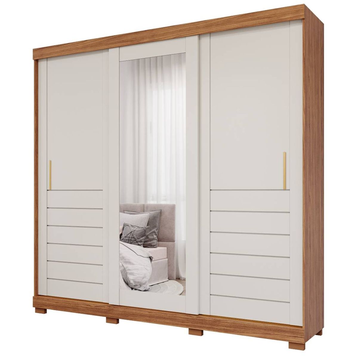 Guarda-Roupa-Cecilia-3-Portas-Slide-Com-2-Espelhos-E-Pes-Cinamomo-E-Off-White---Panan-0