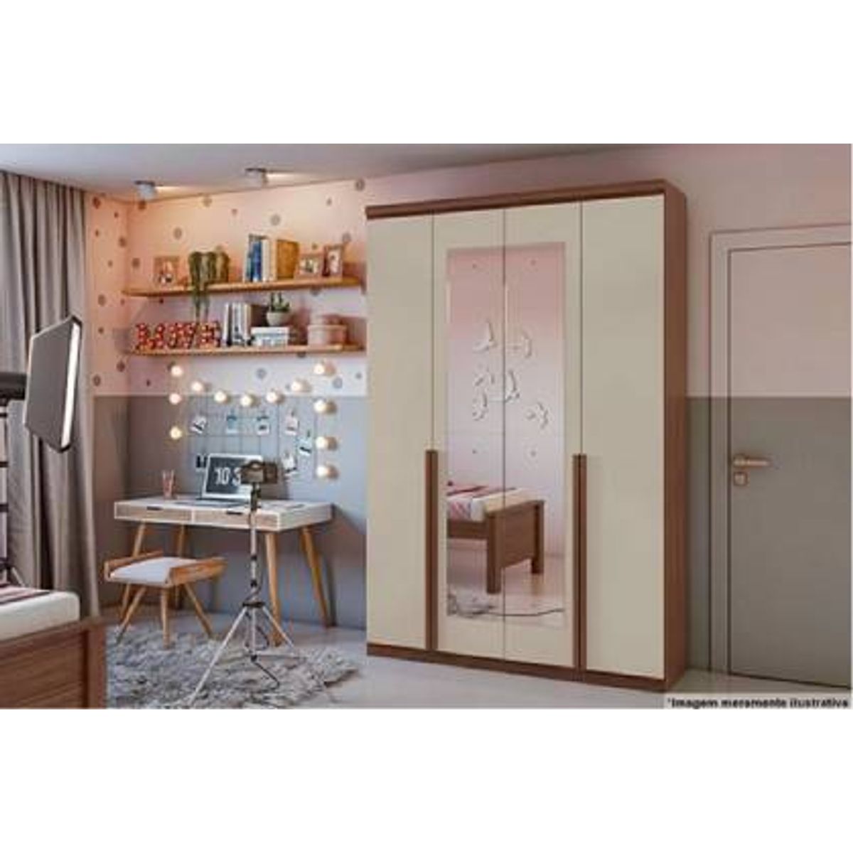 Guarda-Roupa-Casal-Pampulha-4-Portas-Amendoa-Clean-E-Off-White---Lopas-1