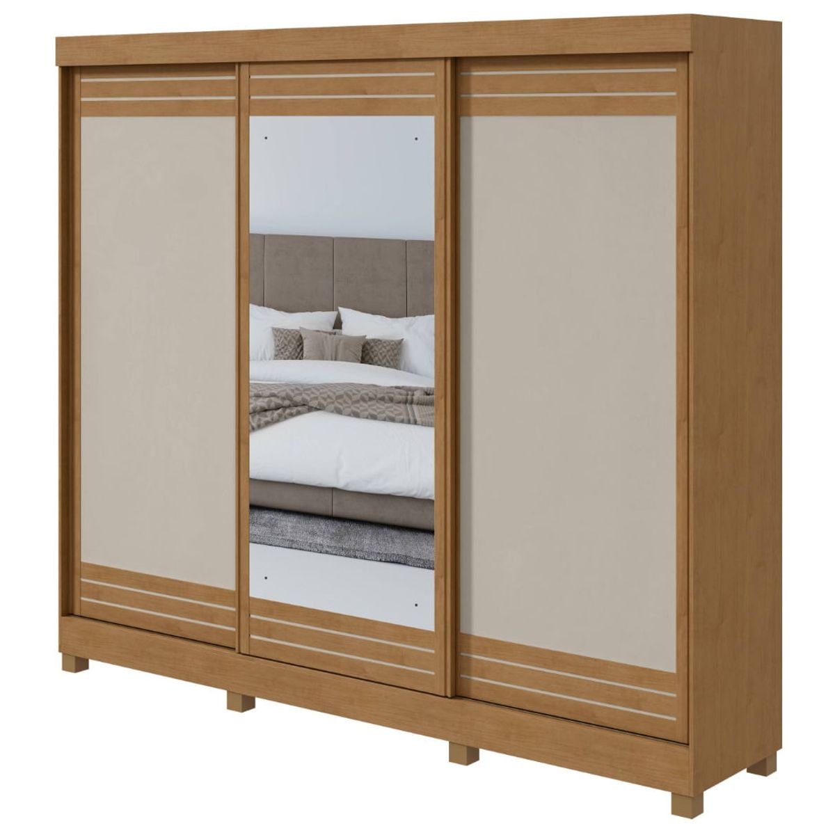 Guarda-Roupa-Nice-3-Portas-Com-Espelho-E-Pes-Amendoa-Clean-E-Off-White---Lopas-0