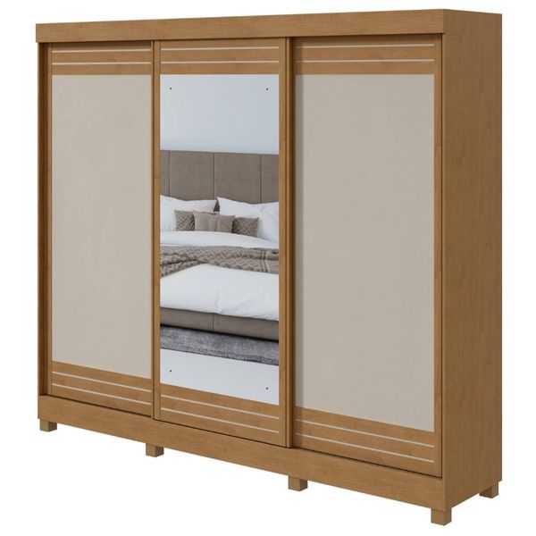 Guarda-Roupa-Nice-3-Portas-Com-Espelho-E-Pes-Amendoa-Clean-E-Off-White---Lopas-0