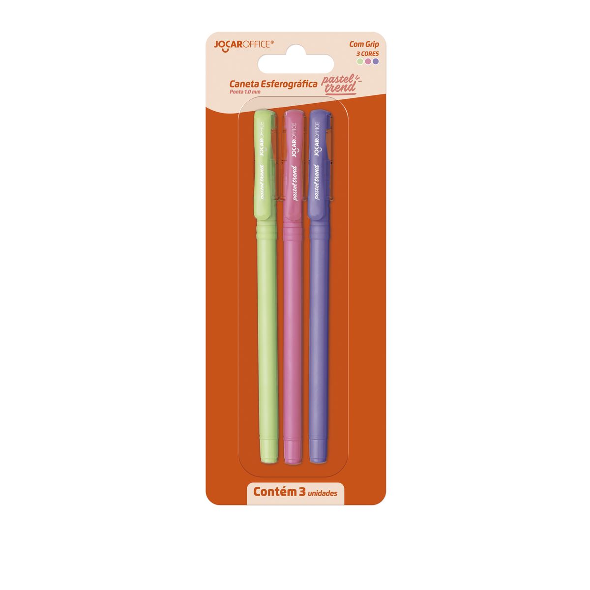 Caneta-Esferografica-Pastel-Trend-1-0---Blister-Com-3-Unidades-Rosa-Verde-Lil-s---Jocar-Office-0