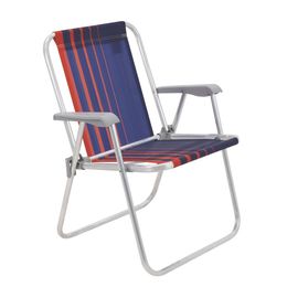 Cadeira-De-Praia-Samoa-Alta-Em-Alum-nio-Com-Assento-Azul-Escuro-E-Laranja---Tramontina-0