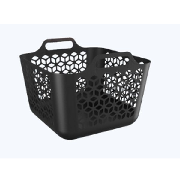 Cesto-De-Roupa-Medio-30-Litros-Preto-Solido-Plastico---Uz-0