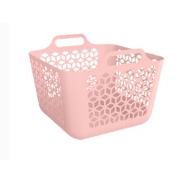 Cesto-De-Roupa-Medio-30-Litros-Rosa-Solido-Plastico---Uz-0