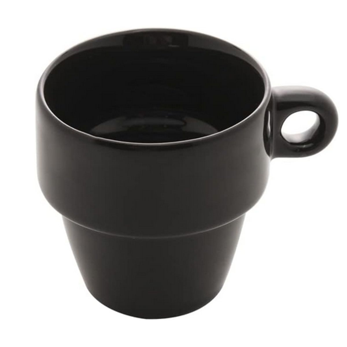 Xicara-De-Cafe-Ceramica-Empilhavel-Preta-90-Ml---Lyor-0