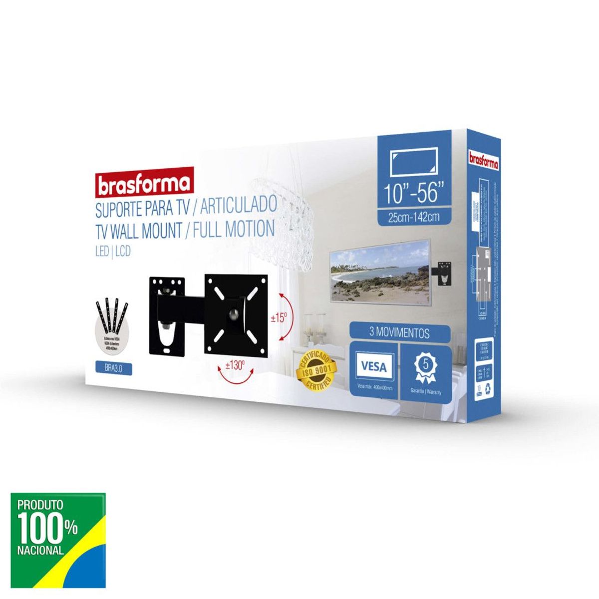 Suporte-Articulado-Para-Tv-Led--Lcd--Plasma--3d-E-Smart-Tv-De-10-A-56-Brasforma-Bra3-0-1