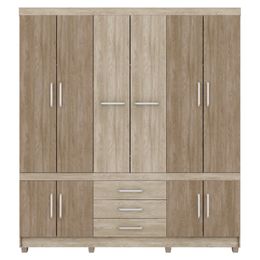 Guarda-Roupa-Casal-Murano-10-Portas-Nogal-Vanilla-Touch---Dem-bile-0