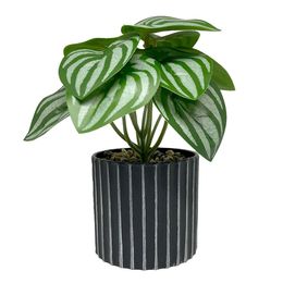 Vaso-Com-Planta-Folhagens-My-Garden-Canelado-Cinza-10x19-Plastico---Mai-Home-0