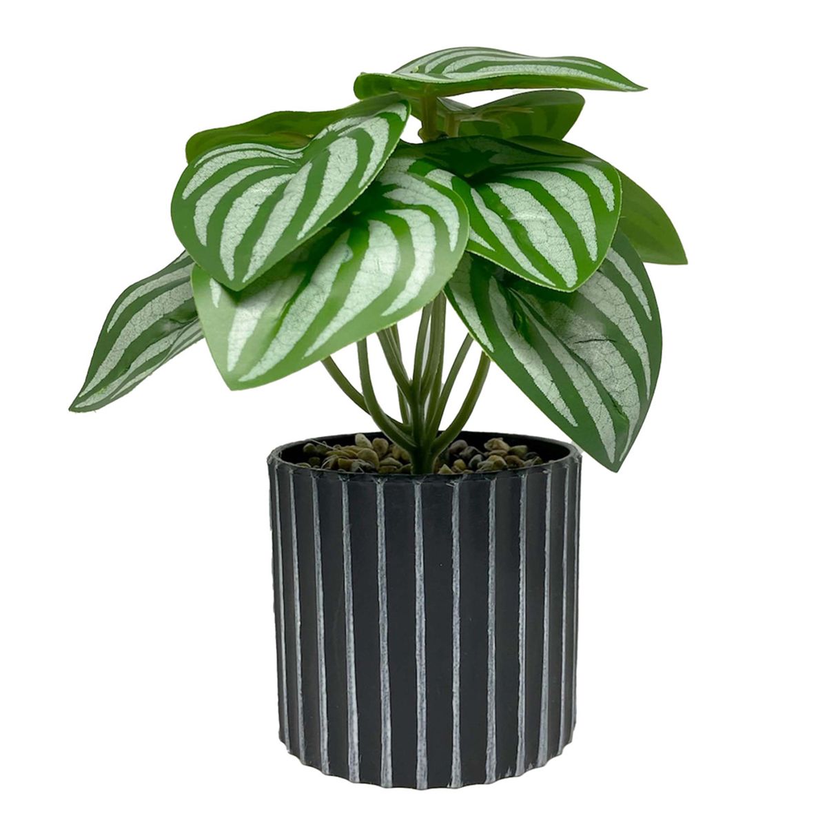 Vaso-Com-Planta-Folhagens-My-Garden-Canelado-Cinza-10x19-Plastico---Mai-Home-0