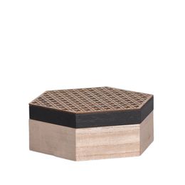 Caixa-Hexagonal-Bee-Madeira-Preto-21x7x18-Mdf---Mai-Home-0