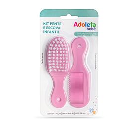 Kit Pente E Escova Infantil Rosa - Adoleta 1