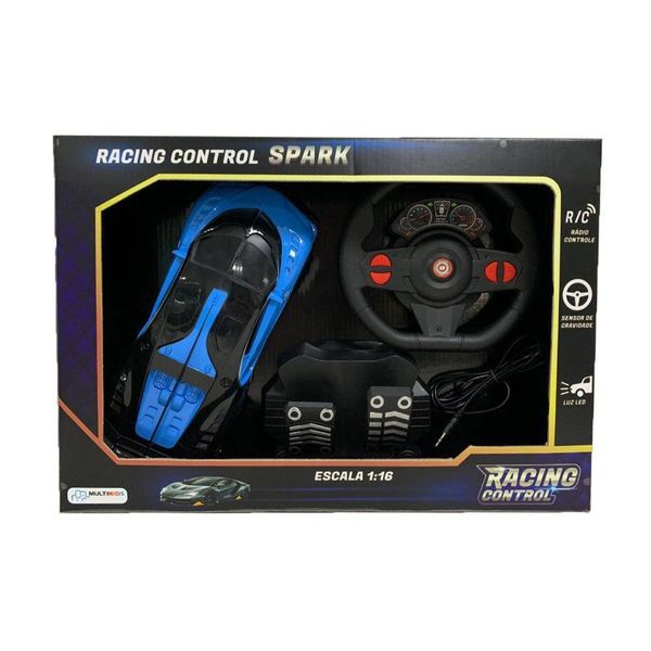 Carrinho De Controle Remoto Racing Control Raptor 1 16 Azul E Preto - Multikids 0