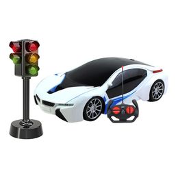 Carrinho Rc 1 16 Racing Control Luzes De Corrida Branco E Azul - Multikids                                                                             1